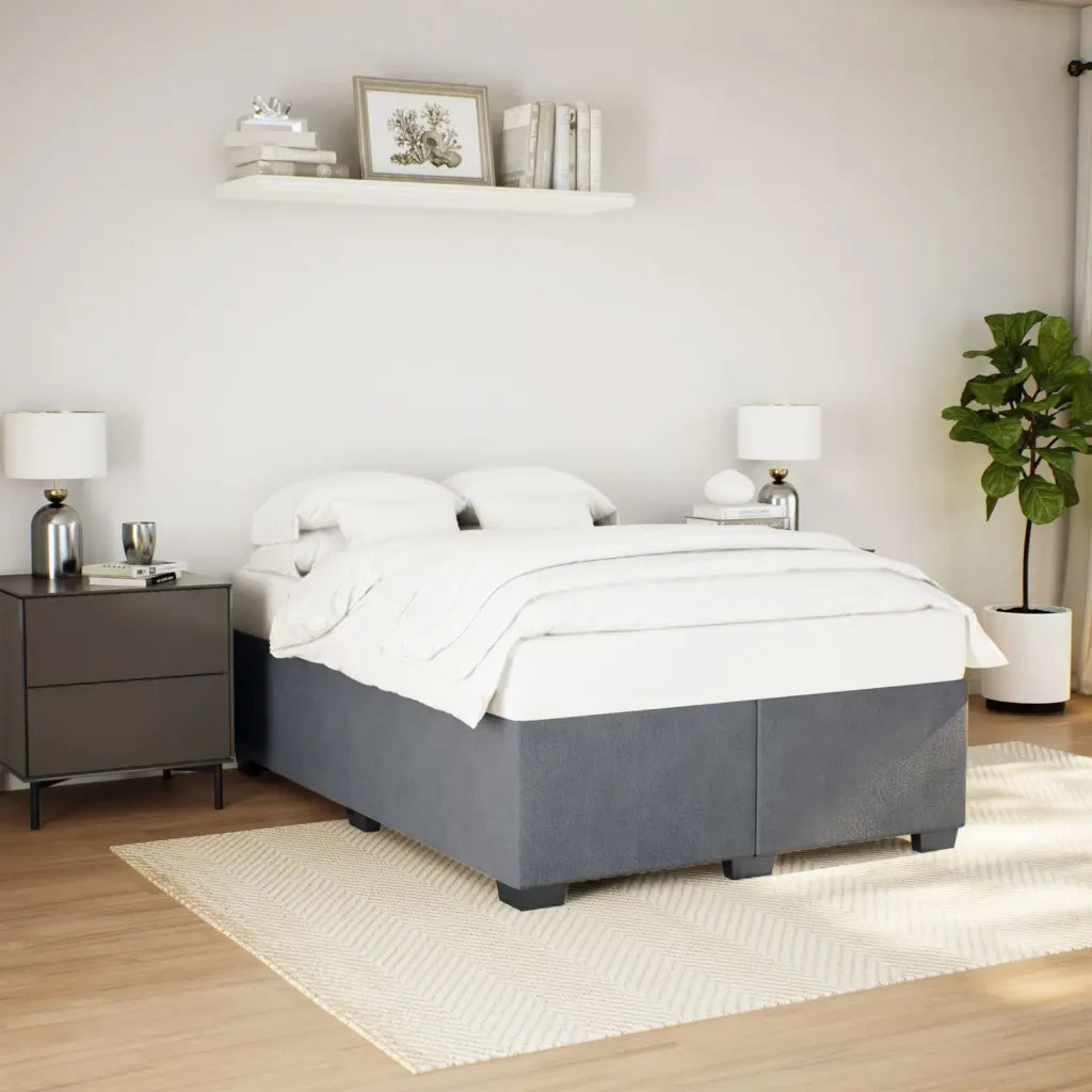 Giroletto senza Materasso Grigio Scuro 140x200 cm Velluto