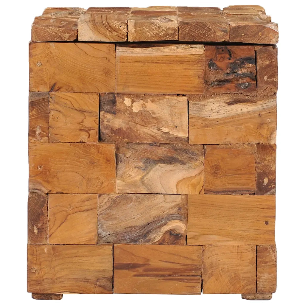 Sgabello con Contenitore in Legno Massello di Teak cod mxl 54267
