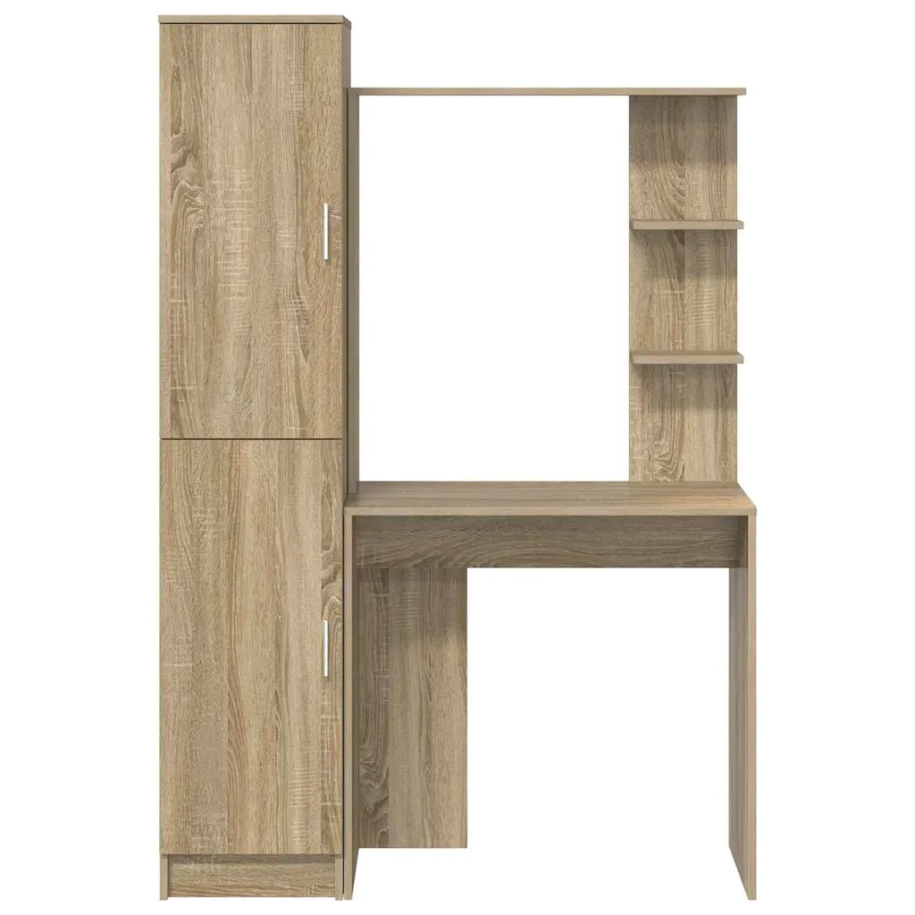 vidaXL Scrivania con Spazio di Archiviazione 2 pcs Rovere Sonoma