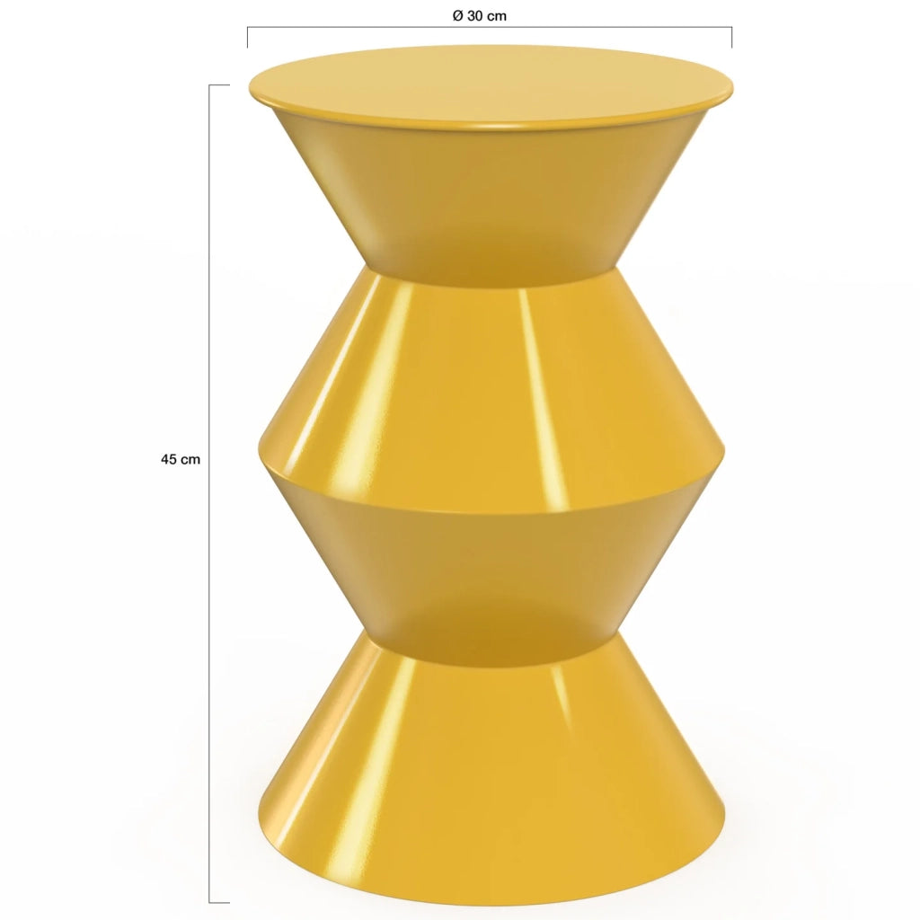 IDMarket - Tavolino rotondo, tavolino da salotto, comodini IRENE 30 cm in metallo giallo scuro