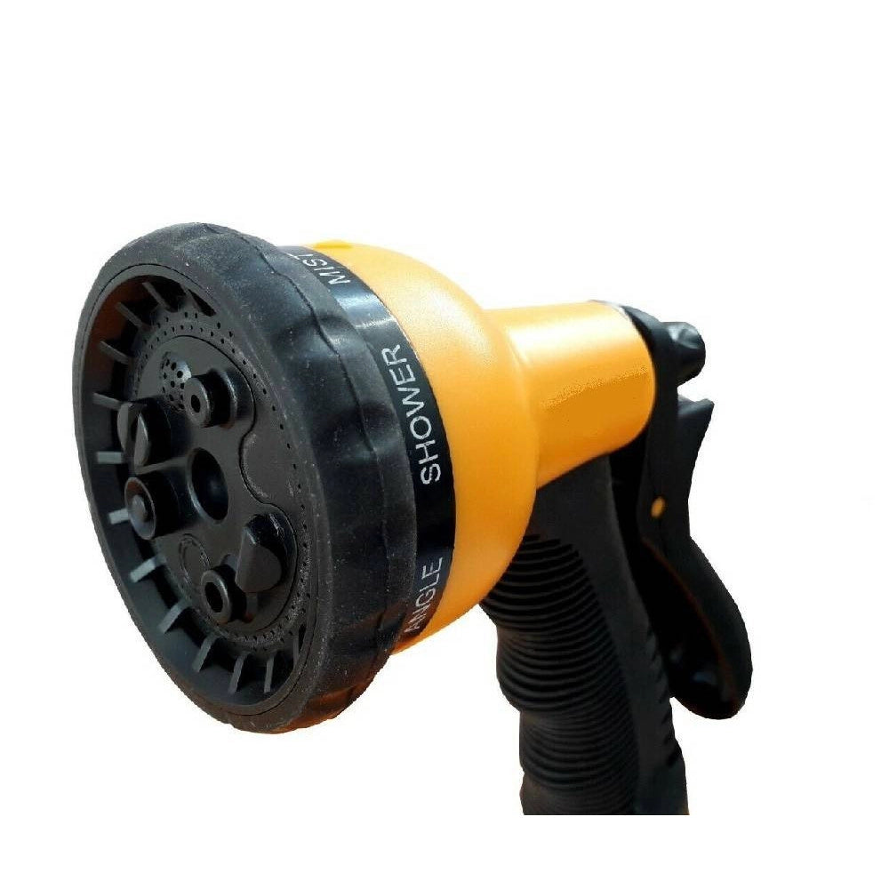 Trade Shop - Tubo A Spirale 15m Flessibile Acqua Irrigazione Giardino Con Pistola A 8 Getti -