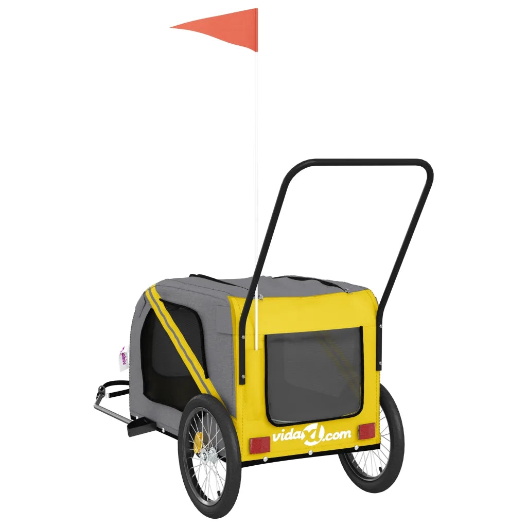 Rimorchio da Bici per Animali Giallo e Grigio Oxford e Ferro CFW5055425