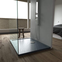 Piatto Doccia in Acrilico Fosterberg Floret 3 Antracite 80x120 cm