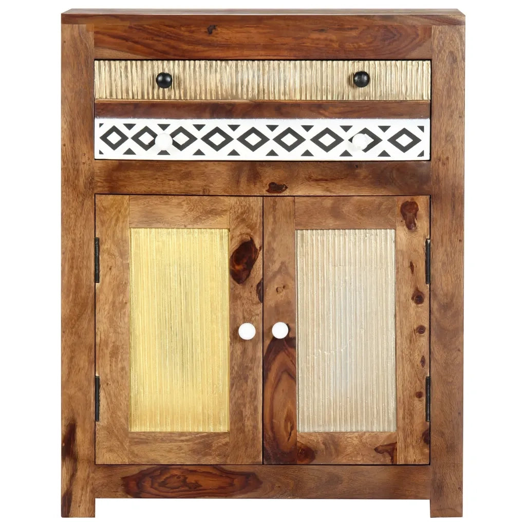 Credenza-Buffet-Armadio da cucina 60x30x75 cm in Legno Massello di Acacia