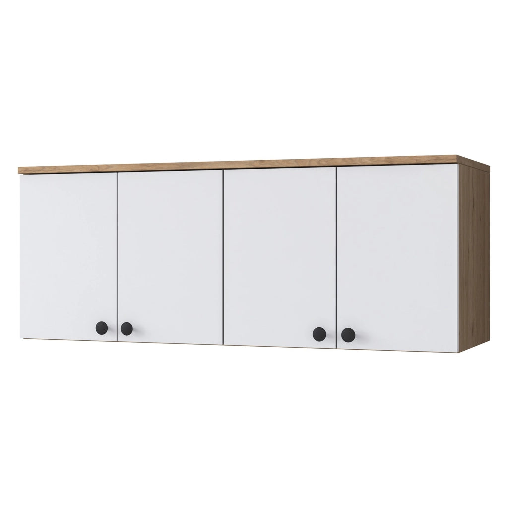 Rusco, Mobile Pensile 4 Ante, 120x47h cm Marrone Rovere