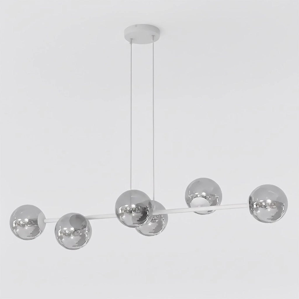 Lampada a sospensione Magnus in acciaio grigio grafite e vetro