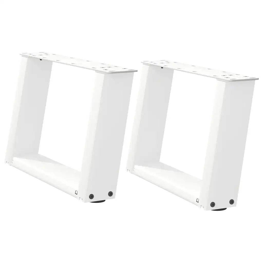 Gambe per Tavolino da CaffÃ¨ a Forma di U 2 pz Bianche 40x(30-31) cm Acciaio