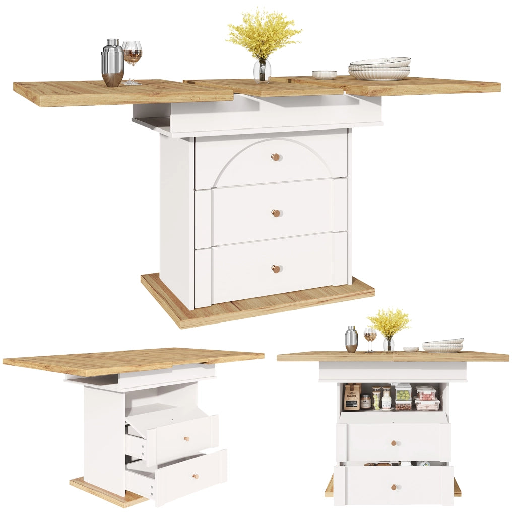Tavolo da Pranzo Allungabile Salvaspazio ¨C MINIMAL ¨C Bianco, 110-140x80 cm, 4-6 Persone