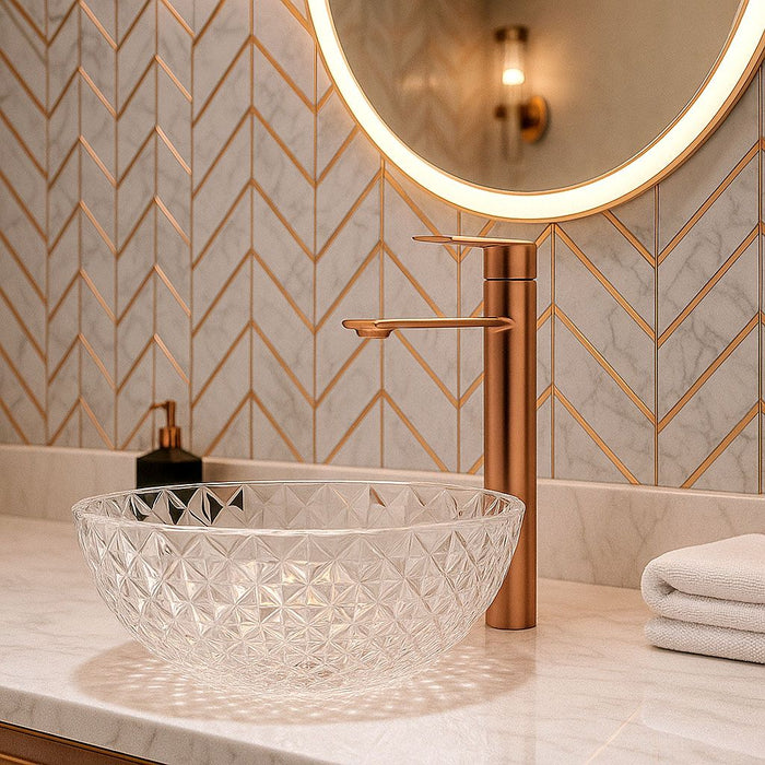 Rubinetto Da Lavabo Rea Storm Copper Brush High