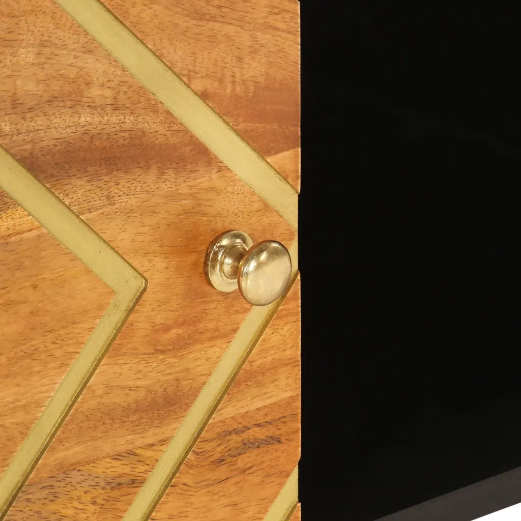 Tavolino da salotto | Tavolino da caff¨¨ | Tavolino da Soggiorno Marrone e Nero 80x50x40 cm Legno di Mango