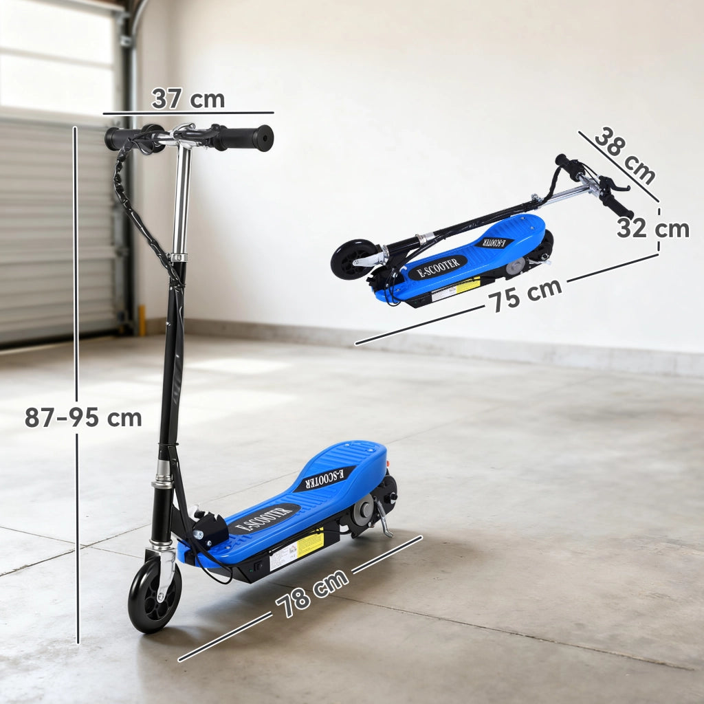 Pattinatore Elettrico Pieghevole per Bambini e Adolescenti ¨C zephmum ¨C 78x37x87-95 cm Blu