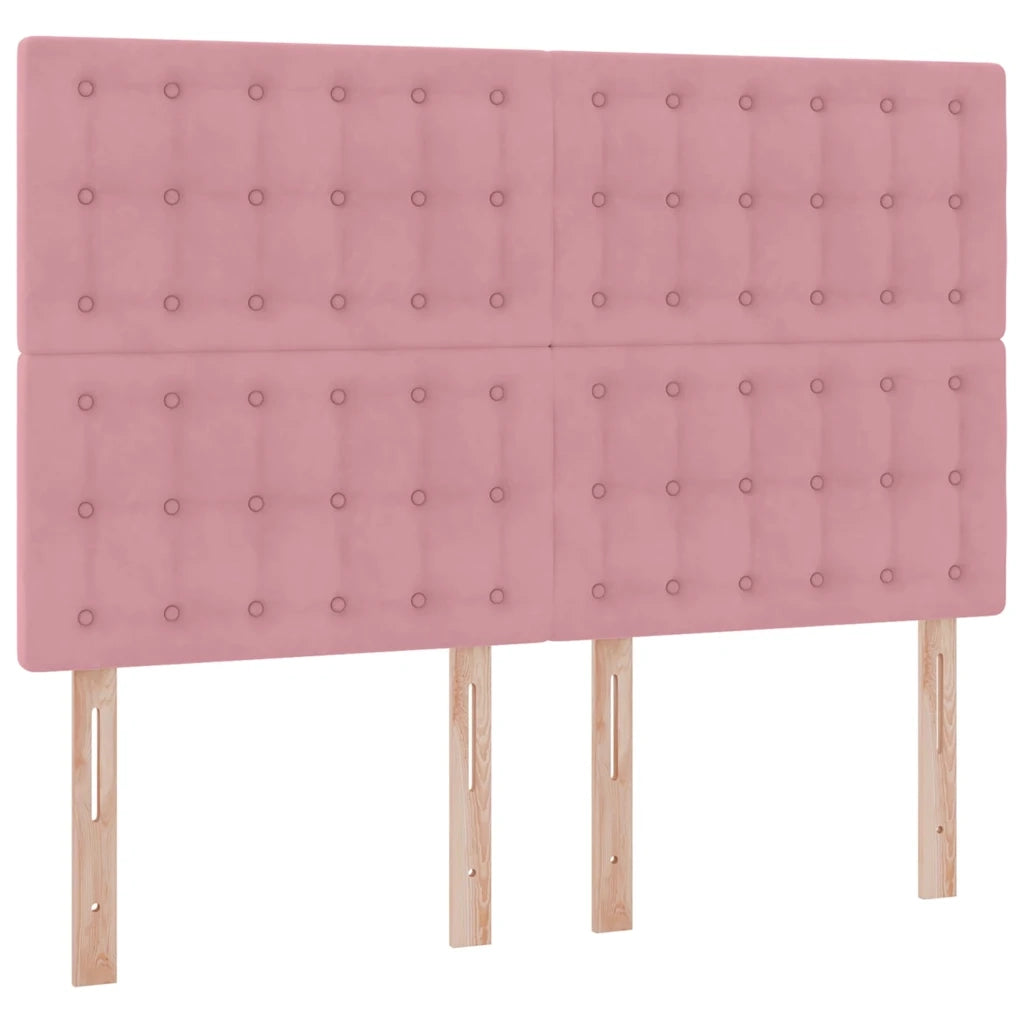 Letto con contenitore e materasso Rosa 140 x 190 cm Velluto 3372152