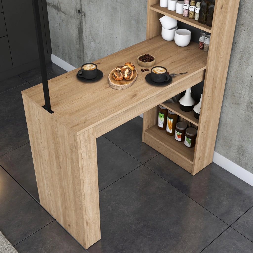 Tavolo da pranzo in legno "Jacob" con ripiani - 120 x 56 x 199 cm - Marrone