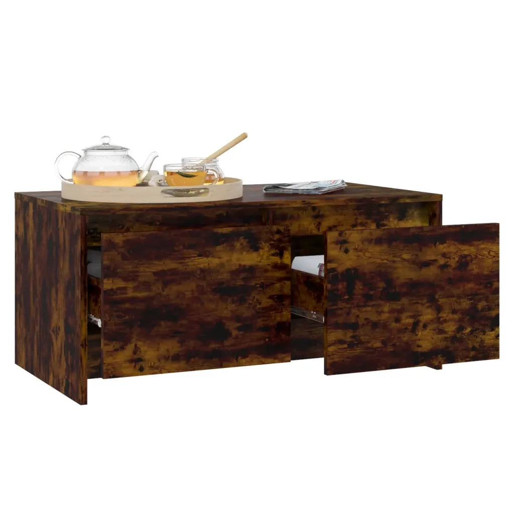 Tavolino da Salotto Rovere Fumo 90x50x41,5 cm in Truciolato 813029