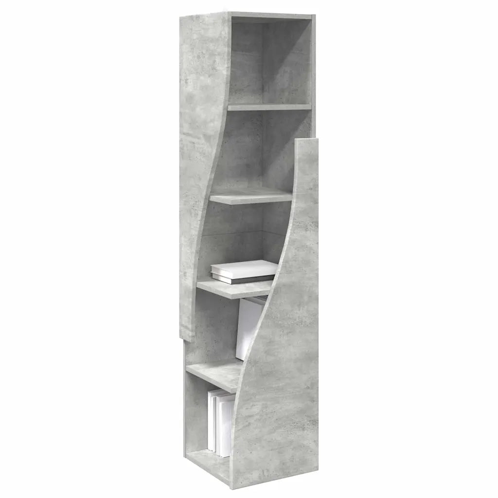 Mobile angolare Grigio cemento 32x32x140cm Legno multistrato