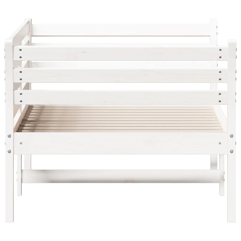 Letto singolo | Letto per adulti | Dormeuse senza Materasso Bianco 100x200 cm Legno Massello Pino