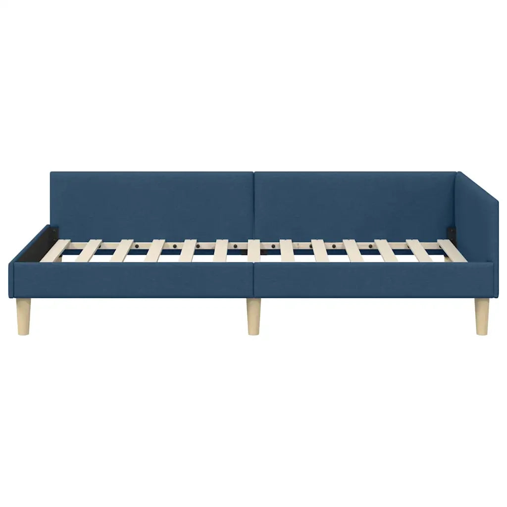 Cornice del letto ad angolo Blu 100 x 200 cm Tessuto 42016132