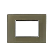 Trade Shop - Placca Cristal 3m 4m 6m Bronzo Effetto Vetro Compatibile Con Bticino Axolute -  -3 Fori     -