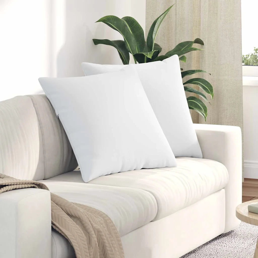Cuscini da Divano 2 pcs Bianco 80 x 80 cm Tessuto