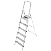 Colombo New Scal S109006W Stark Scala Pieghevole 6 Gradini Alluminio Acciaio Antiscivolo 150 Kg EN131 Made in Italy colore Acciaio