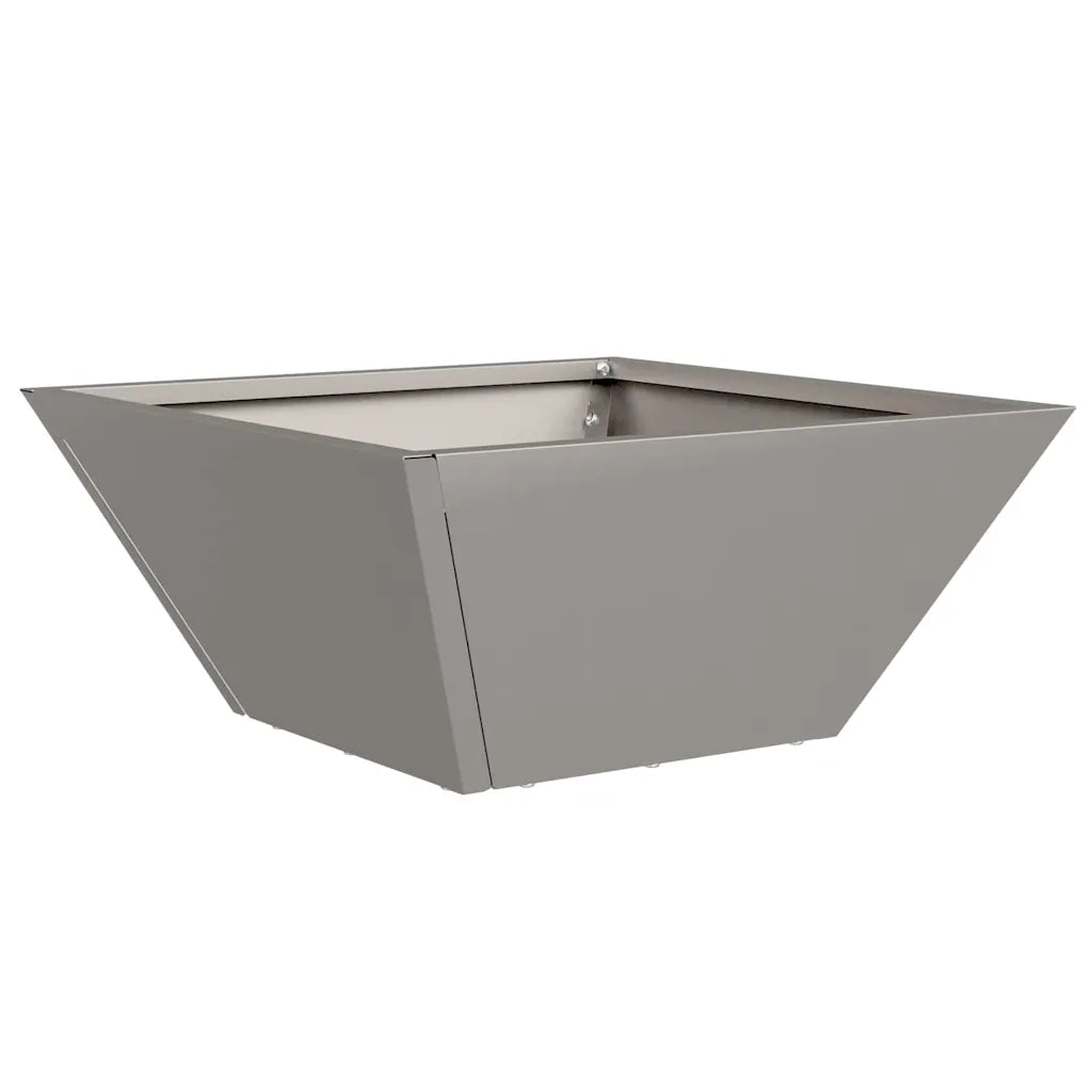 Set di 5 fioriere da giardino trapezoidali moderne 35 x 35 x 15 cm in metallo arrugginito. Codice articolo: 02_0052367.