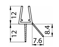 Guarnizione Gocciolatoio Sotto Vetro con Doppia Aletta 200 cm per Vetro 3-5 mm
