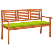 Panchina da Giardino 3 Posti e Cuscino 150cm Massello Eucaliptocod mxl 96477