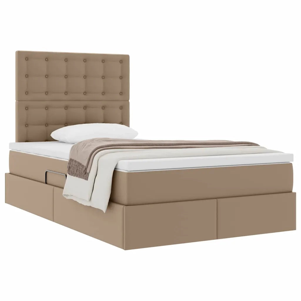 Letto con Contenitore Cappuccino 120 x 200 cm Pelle Sintetica 3371664