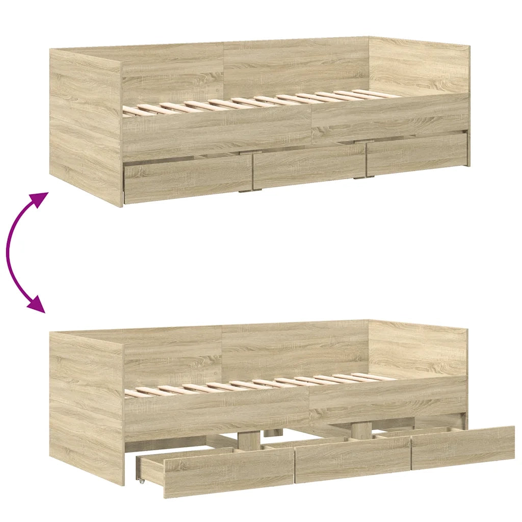 Divano Letto con Cassetti senza Materasso-Sofa Letto-Daybed 90x200 cm 431904