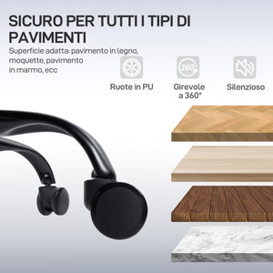 Sedia da Ufficio Ergonomica e Traspirante 73x75x120-128 cm con Supporto Lombare Dinamico e Poggiapiedi Nero