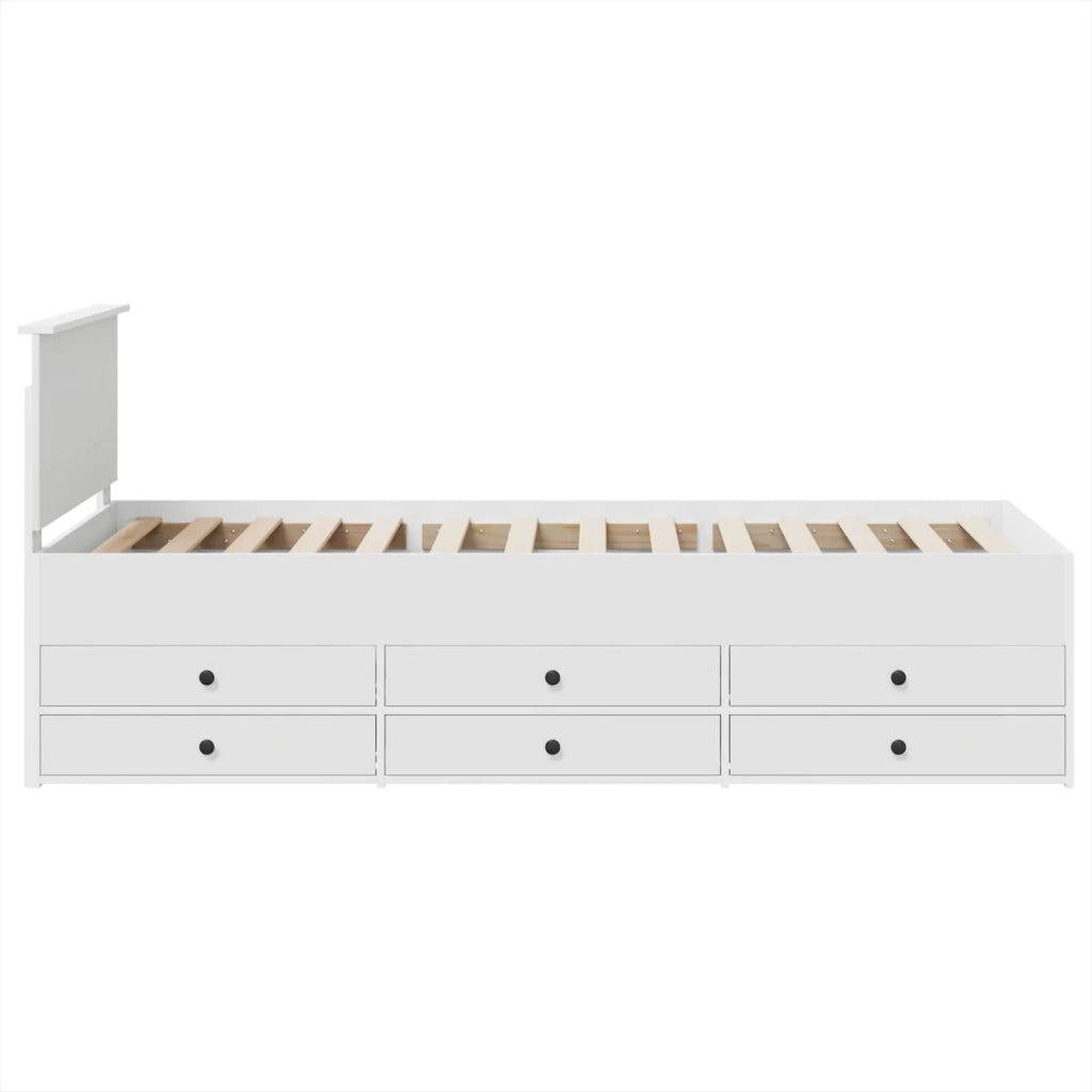 Daybed con cassetto Bianco e Nero 75 x 190 cm Legno multistrato 3408536