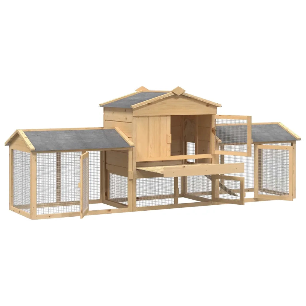 vidaXL Pollaio Marrone 225 x 60 x 89 cm