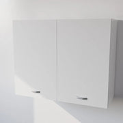 Pensile Cucina  in Legno Nobilitato Bianco Mobile Alto con 2 Ante, Pensile Componibile Moderno Made in Italy (H72L80XP33cm)