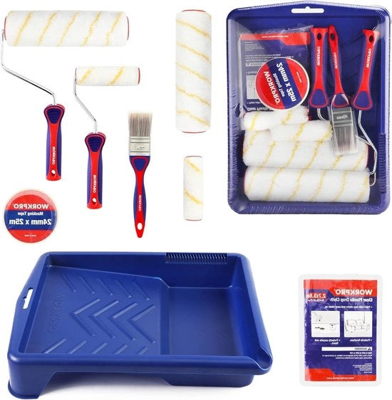 Set di pennelli a rullo 10 pezzi grande Mini 9 pollici 4 pollici pennello a rullo per soffitti 13 pollici lapparelli a rullo per dipinti lapparelli a rullo con sacchetti 4 pezzi contenitori per vernici 4 cm cornice a rullo