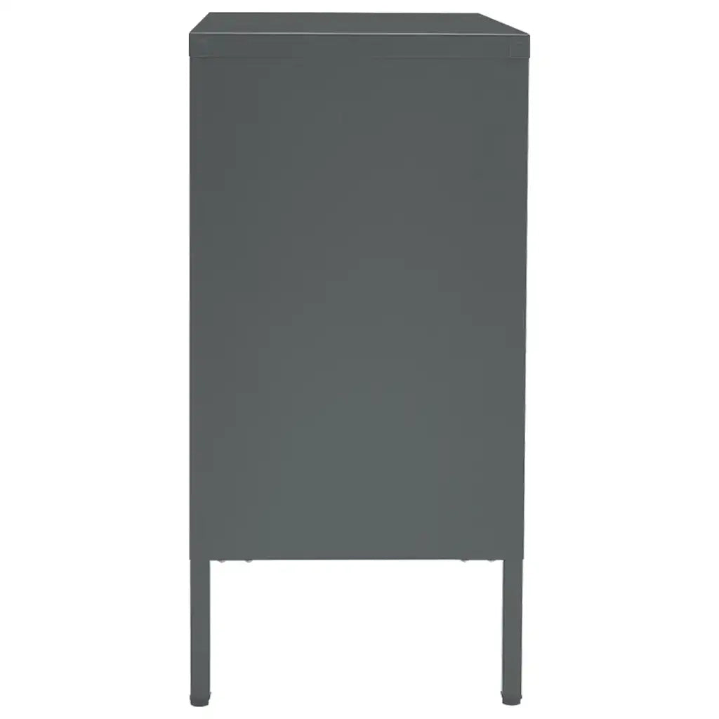 Credenza Antracite 75x35x70 cm in Acciaio e Vetro Temperato 336075