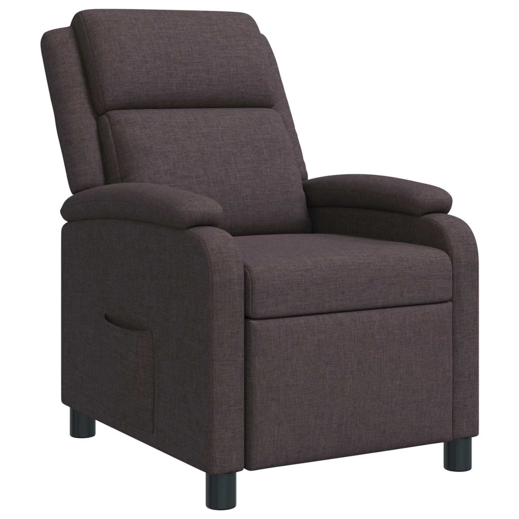 Divano Sedia-Poltrona reclinabile Marrone Scuro Tessuto 609604