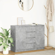 Credenza con Cassetti Grigio Cemento 100,5x35x76 cm Truciolato