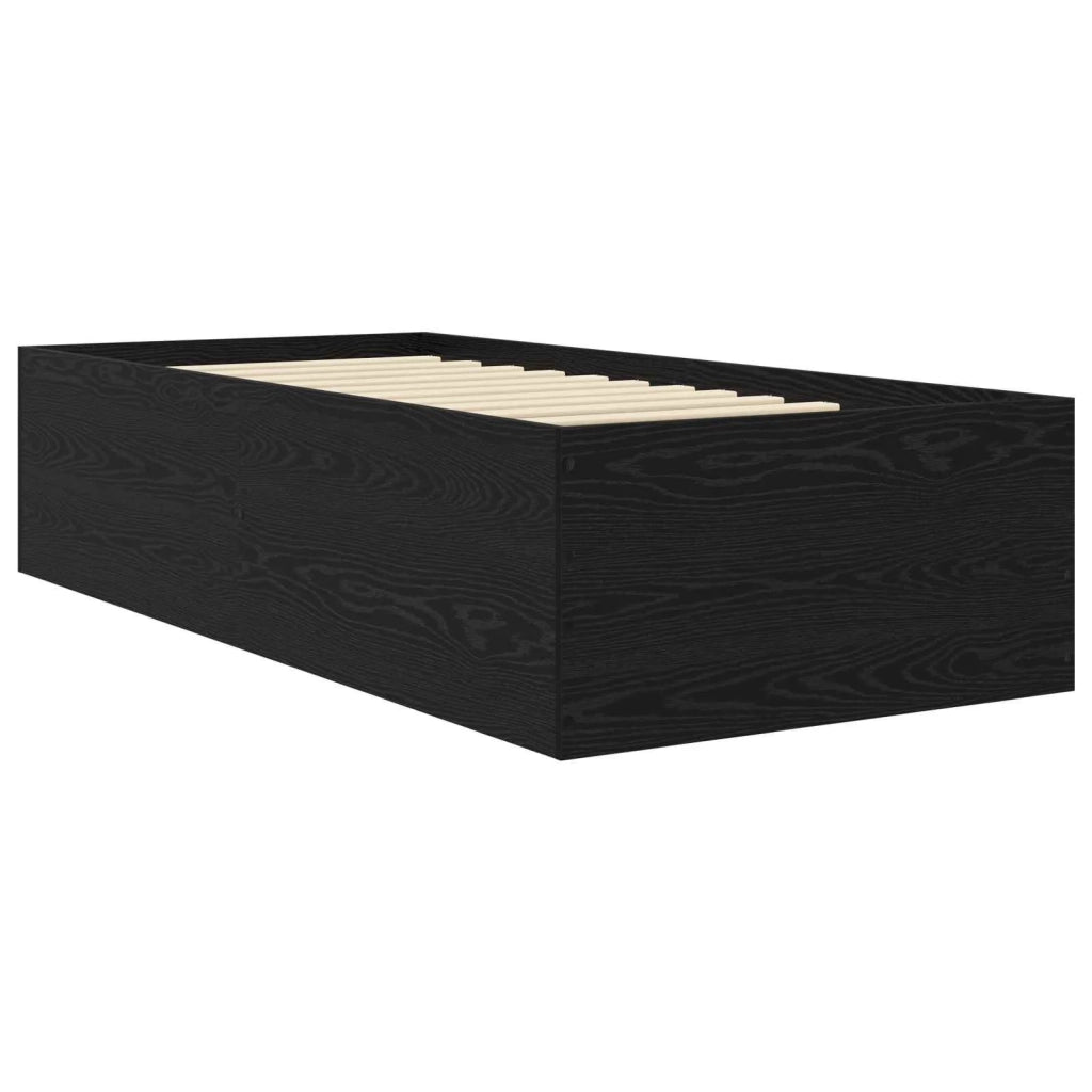 Struttura letto a pavimento Rovere Nero 80 x 200 cm 3429539