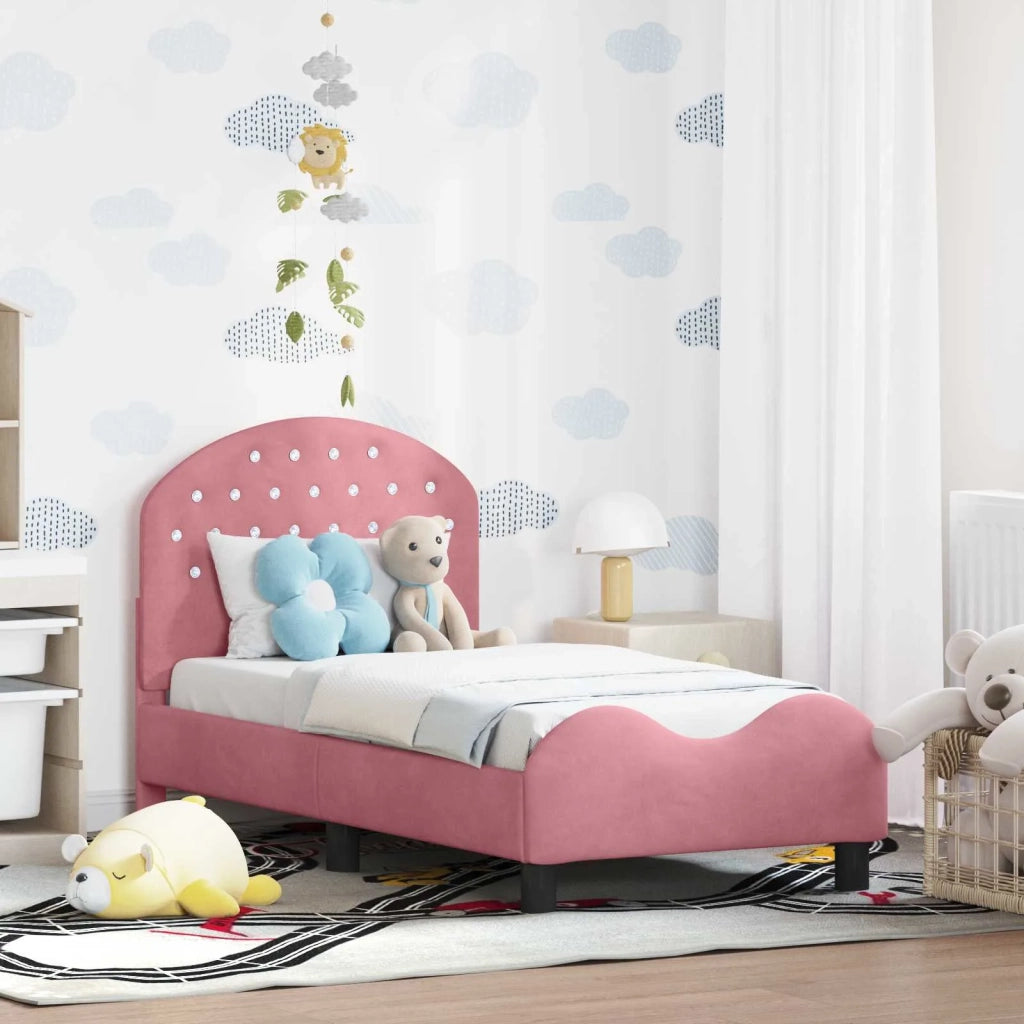 Struttura letto per bambini con testata Rosa 70 x 140 cm