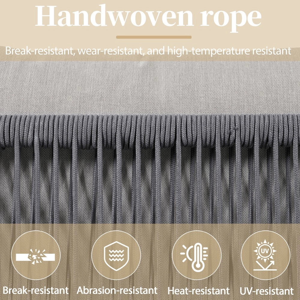 Set da Giardino con Divano Angolare e Tavolo ¨C Xylo ¨C Acciaio Zincato, Grigio Beige