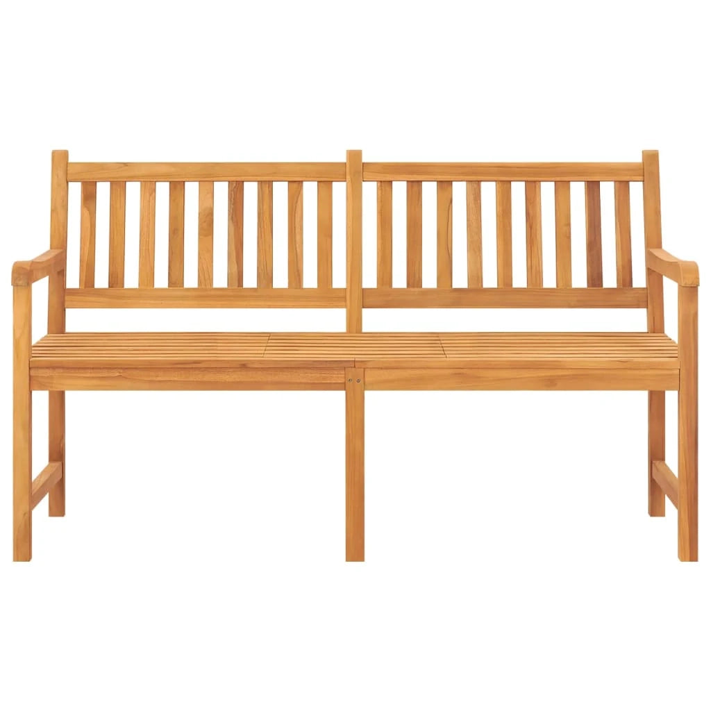 Panca da giardino mobili da esterno per patio panca da terrazza a 3 posti con tavolo 150 x 62,5 x 90 cm legno massello di teak 02_0011317