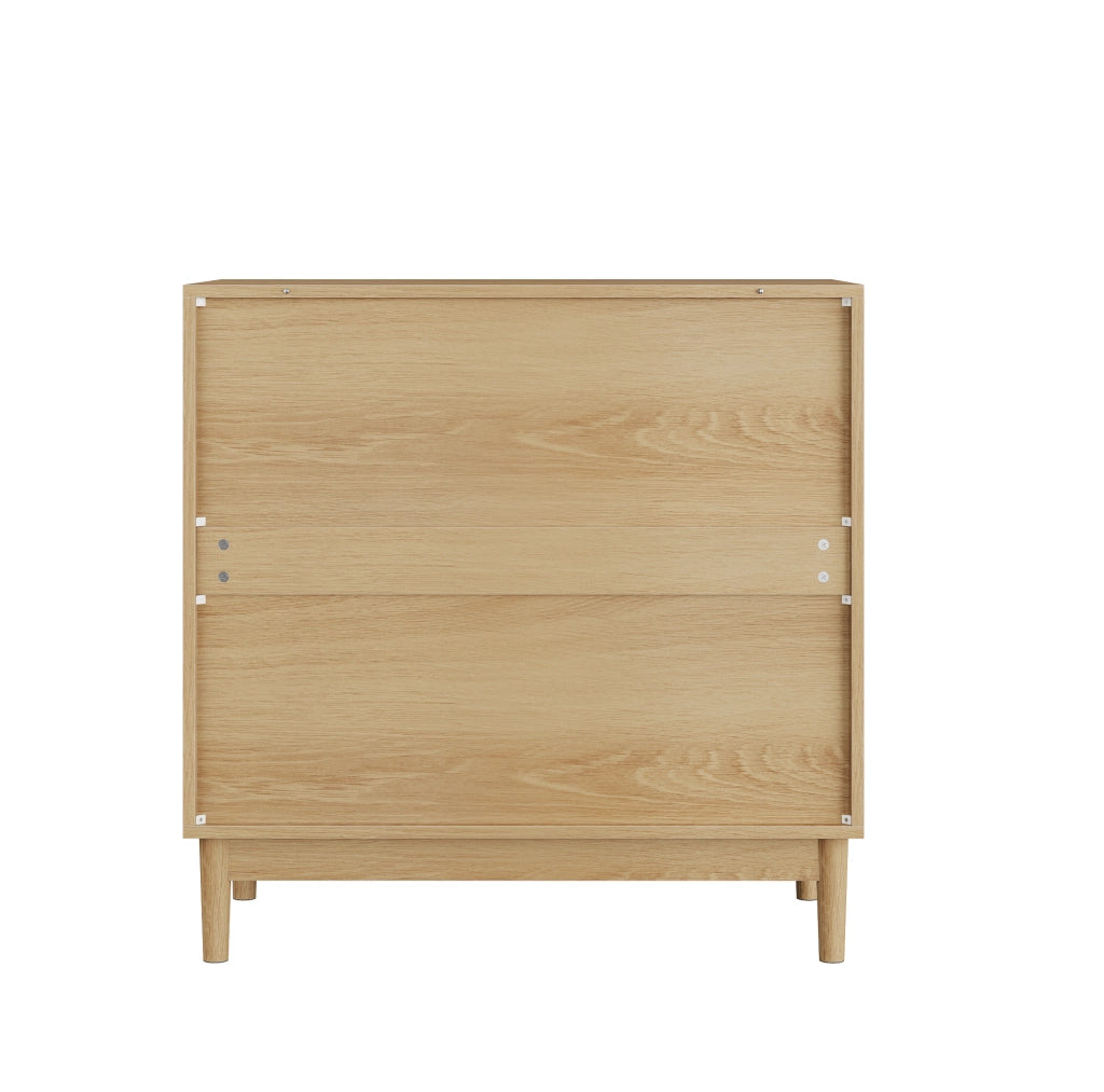 Cassettiera moderna a 3 cassetti in MDF e truciolare; 80 x 39 x 80 cm; colore rovere