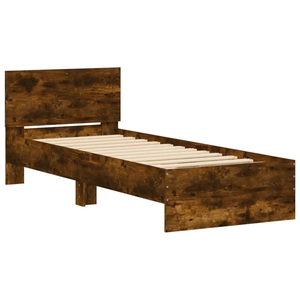 Giroletto con Testiera Rovere Fumo 75x190 cm Legno Multistrato 838663