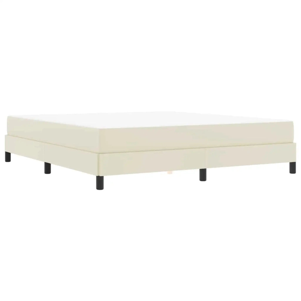 Struttura del letto con materasso Crema 180 x 200 cm Tessuto
