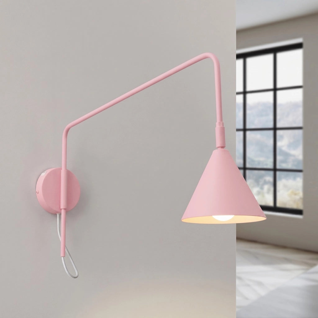 Applique NOX 1 rosa con interruttore