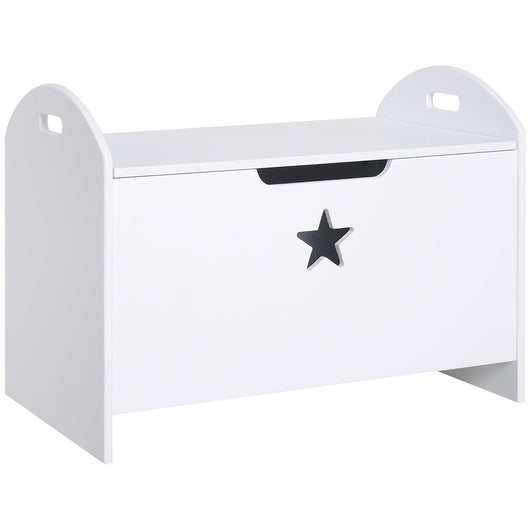 Baule Cassapanca Contenitore 62x40x46,5 cm in Legno  Bianco