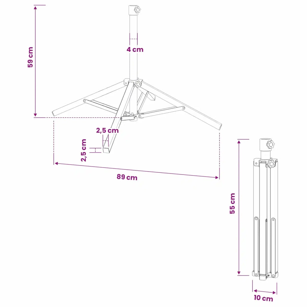 Supporto Parasol Bianco Acciaio per 25-32 mm Palo 42010378