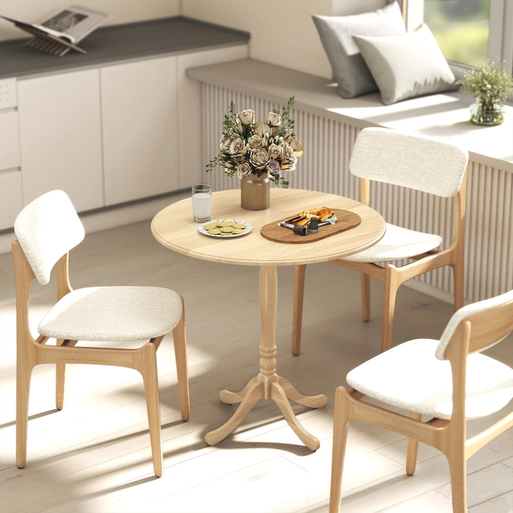 Tavolo da pranzo rotondo per 4 persone ¨C zephmum ¨C legno naturale, acciaio