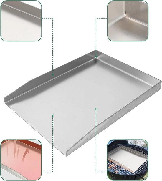 Griglia BBQ Universale in Acciaio Inox con Spatola e Set di Spazzole per Grill a Gas e Grill a Legna