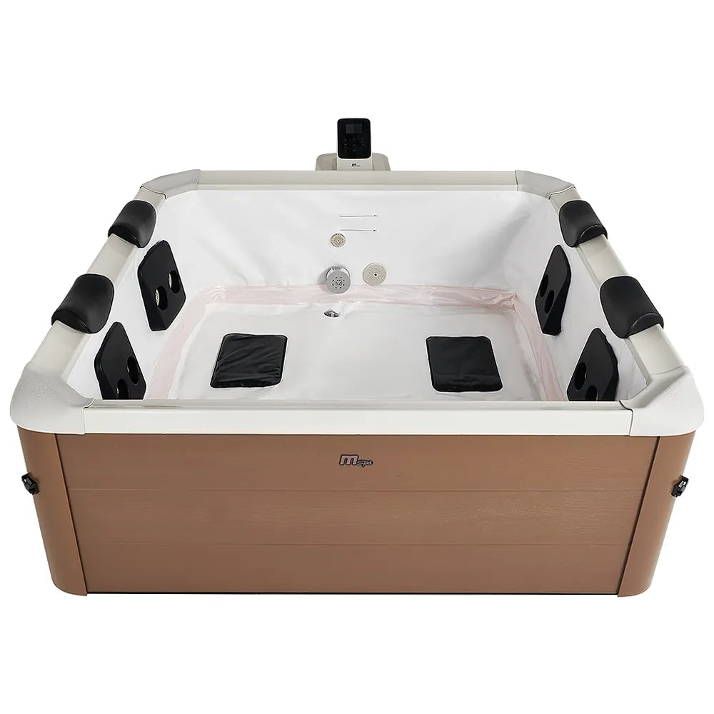 Tempo Style -  Piscina Idromassaggio Quadrata Mspa Oslo Amber Aero Plus F-AM063WAP (6 Posti) | 180 x 180 x 65cm | 1150 litri | 140 getti d'aria massaggianti a 3 velocità | 8 Idrogetti | Copertura termica inclusa